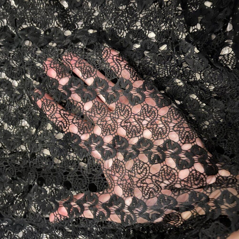 Black Sheer Lace Maxi Skirt – Unlined